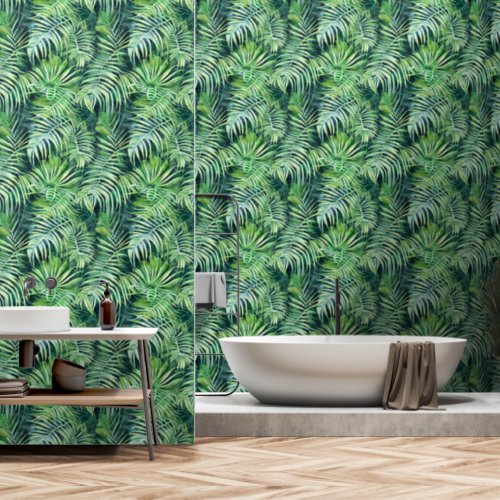 Monstera leaf foliage pattern tropical jungle wall wallpaper 