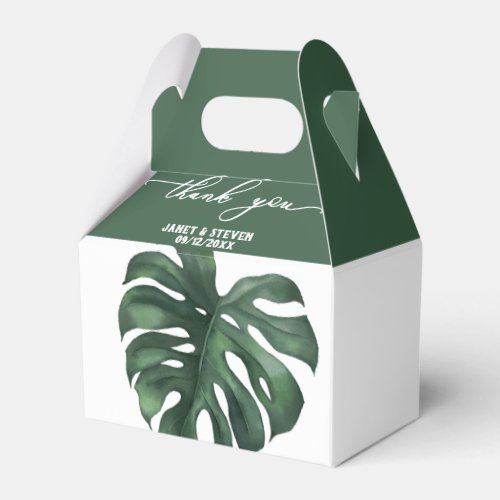  Monstera Leaf Green favor box