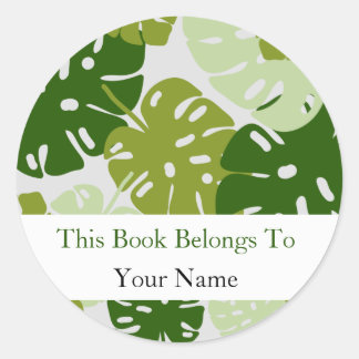 Monstera Leaf Pattern Bookplate