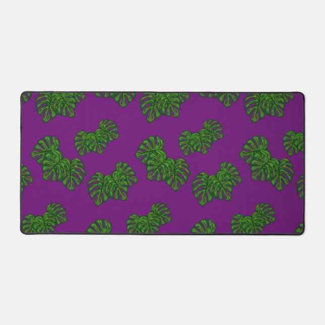 Monstera leaf pattern desk mat (Front)