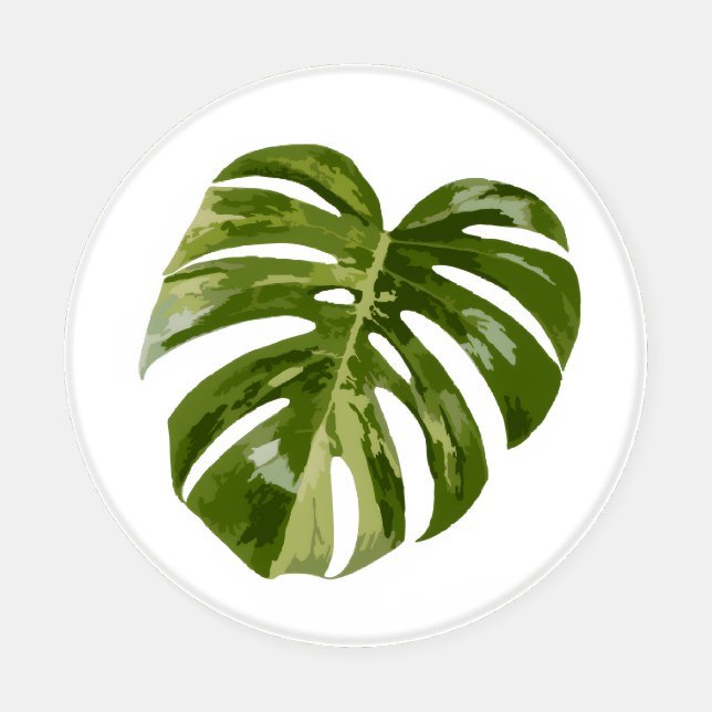 Monstera Leaf Plant Art Kitchen Decor Coaster Set (Single)