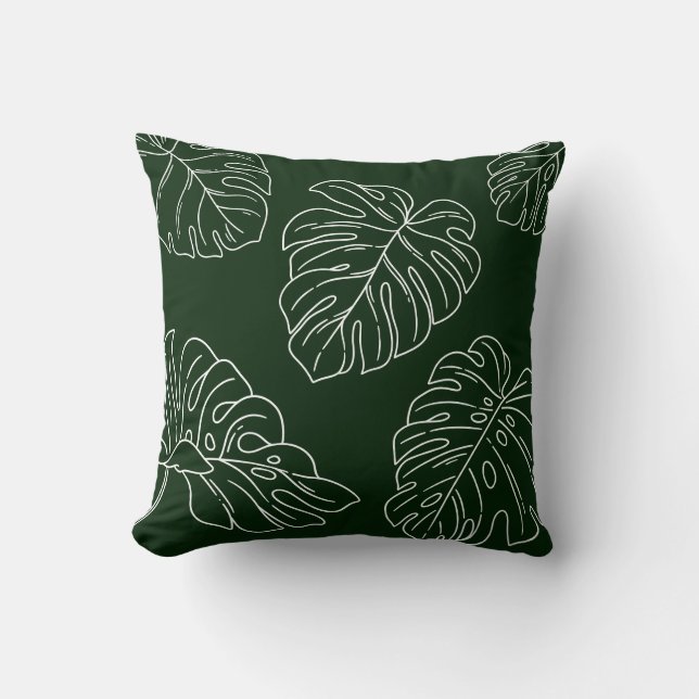 Monstera Leaf Plant Lover Home Decor Gift  Throw Pillow (Front)