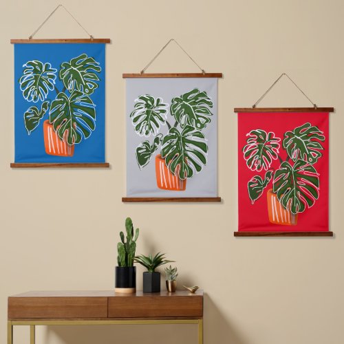 Monstera Leaf Plant Tapestry Set