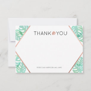 Monstera Leaf & Rose Gold Note Card