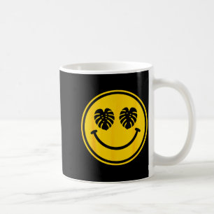 Monstera leaf smile tropical beach summer ocean coffee mug
