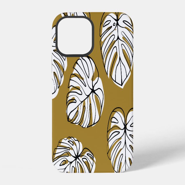 Monstera Leaf, Textile Seamless Pattern. Iphone Case (Back)