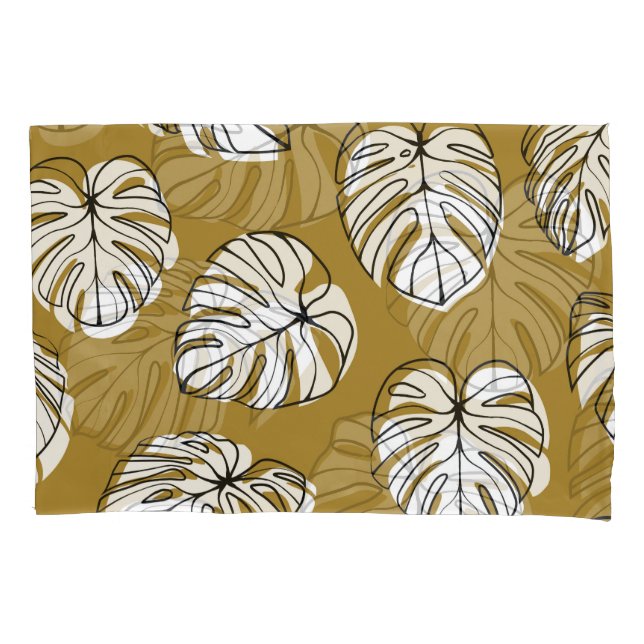 Monstera Leaf, Textile Seamless Pattern. Pillow Case (Front)