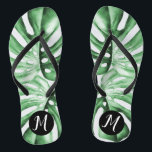 Monstera Leaf Tropical Monogram Flip Flops<br><div class="desc">Beautiful tropical monogram flip flops are a stylish and functional thank you gift for bridesmaids,  party guests,  teachers,  mothers and more. Need help personalizing? Message me!</div>