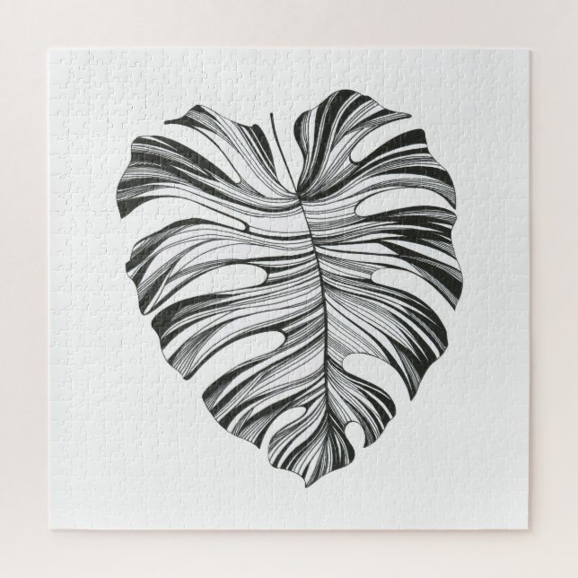 Monstera Leaf: Tropical Natural Element. Jigsaw Puzzle (Vertical)