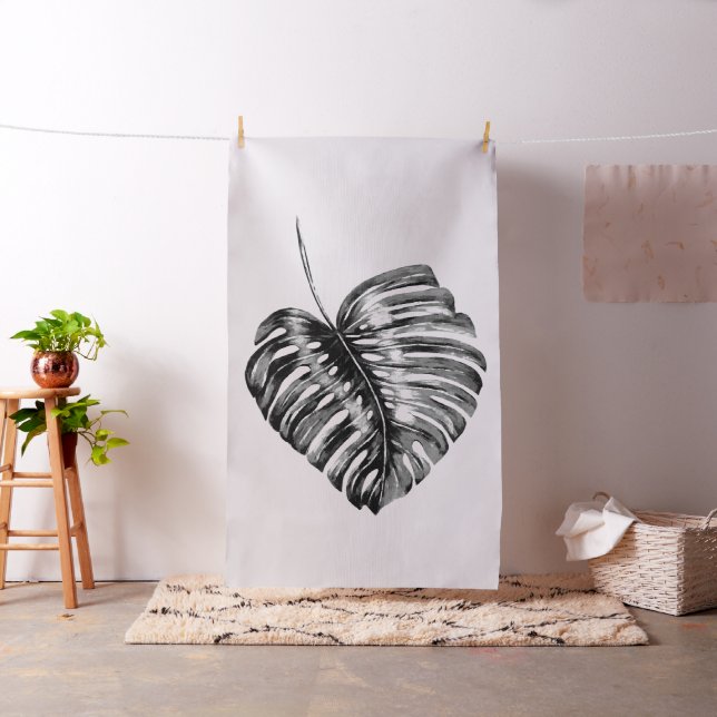 Monstera leaf tropical palm modern fabric (In Situ)