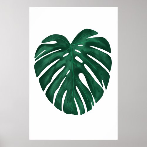 Monstera Leaf Tropical Plant Poster