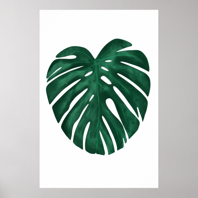 Monstera Leaf Tropical Plant Poster (Front)