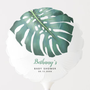 Monstera Leaf Tropical Theme Baby Shower Balloon