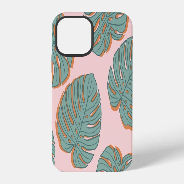 Monstera Leaf: Tropical Vintage Pattern Iphone Case (Back)