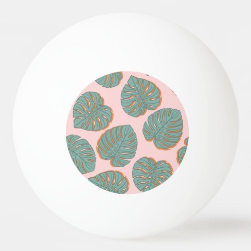 Monstera Leaf Tropical Vintage Pattern Ping Pong Ball