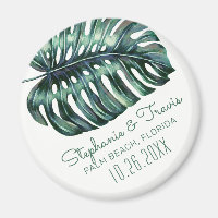 Monstera Leaf Tropical Wedding Save the Date 