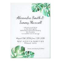 Monstera Leaf Wedding Invitation