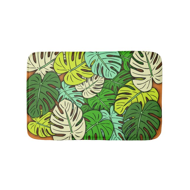 Monstera Leaves #3 Bathroom Mat (Front)