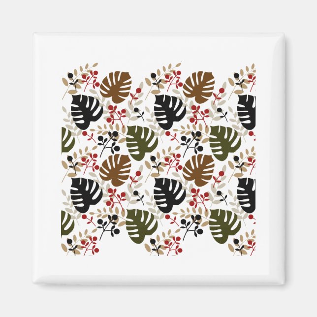 Monstera Leaves and Twigs Magnet (Front)