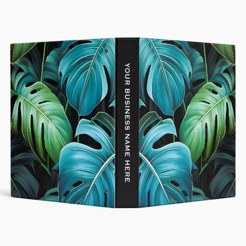 Monstera Leaves Botanical Tropical Jungle Foliage 3 Ring Binder