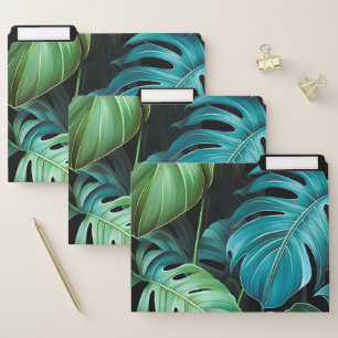 Monstera Leaves Botanical Tropical Jungle Foliage File Folder