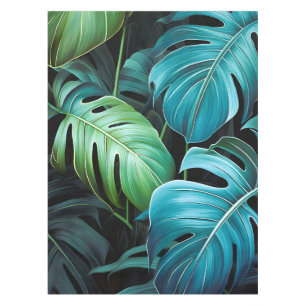 Monstera Leaves Botanical Tropical Jungle Foliage  Tablecloth