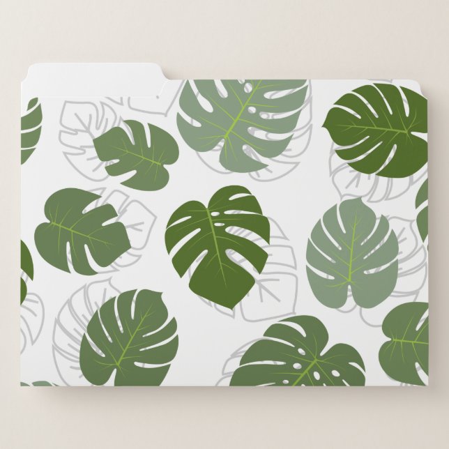 Monstera Leaves File Folder (Front Left)