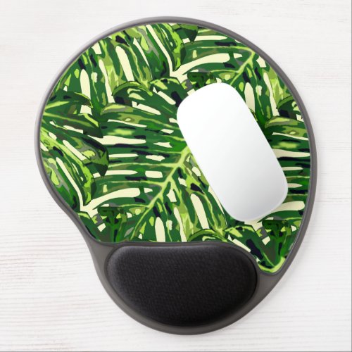 Monstera Leaves Gel Mouse Pad Green