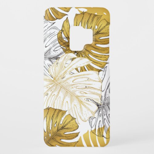 Monstera Leaves Golden White Case_Mate Samsung Galaxy S9 Case