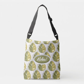 Monstera Leaves - Green Crossbody Bag