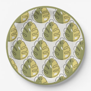 Monstera Leaves – Green Paper Plates