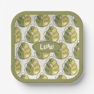 Monstera Leaves – Green Paper Plates