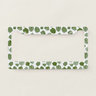 Monstera Leaves License Plate Frame