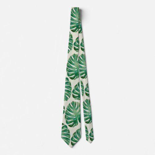 Monstera leaves neck tie