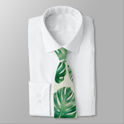 Monstera leaves neck tie