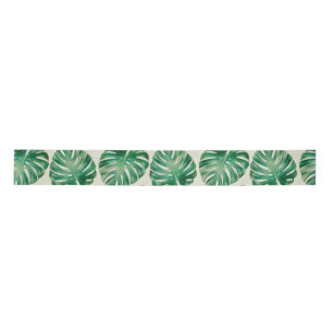 Monstera leaves satin ribbon