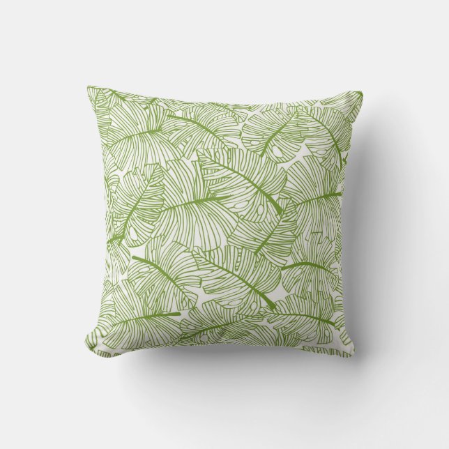 Monstera leaves, seamless floral design. throw pillow (Front)