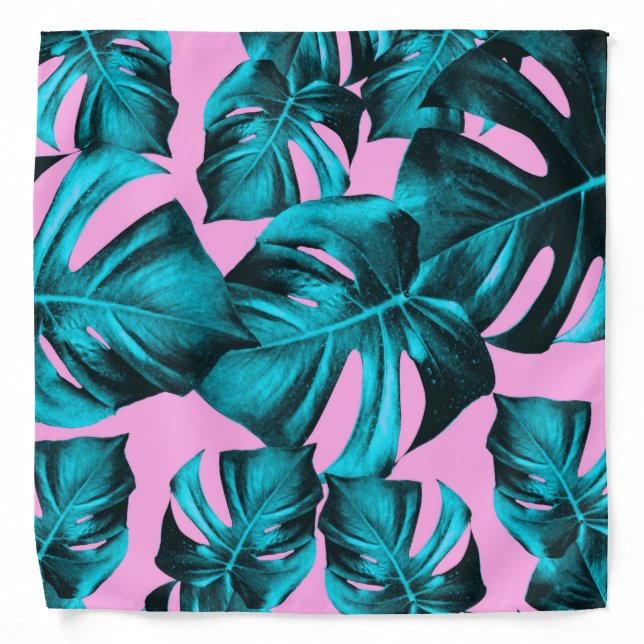 Monstera Leaves Summer Vibes Pattern #1 Bandana (Front)