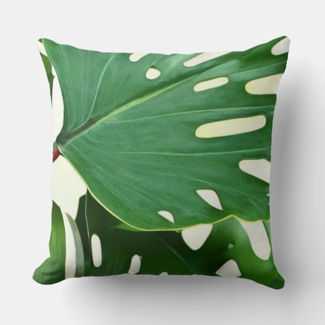Monstera Leaves  Throw Pillow (Front)