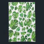 Monstera Leaves tropical plants green gouache Kitchen Towel<br><div class="desc">Decorate your kitchen with this tropical monstera leaf dish towel. Makes a great housewarming or wedding gift! 
You can customize it and add text too.
Check my shop for lots more colors and patterns!</div>