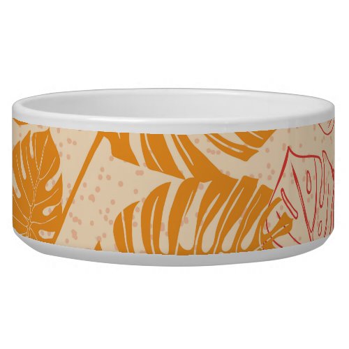 Monstera leaves tropical silhouette seamless bowl