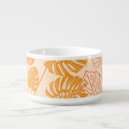 Monstera leaves tropical silhouette seamless bowl
