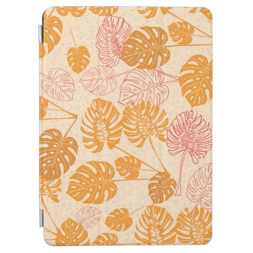 Monstera leaves tropical silhouette seamless iPad air cover