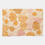 Monstera leaves: tropical silhouette seamless kitchen towel