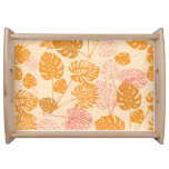 Monstera leaves: tropical silhouette seamless serving tray