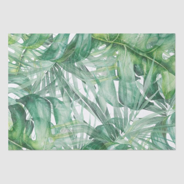 Monstera Leaves Tropical Tissue Paper (Front)