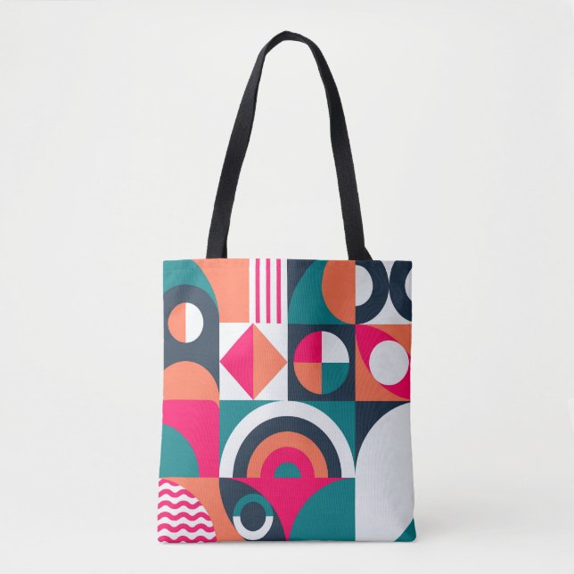 Monstera Leaves: Tropical Vintage Pattern Tote Bag (Front)
