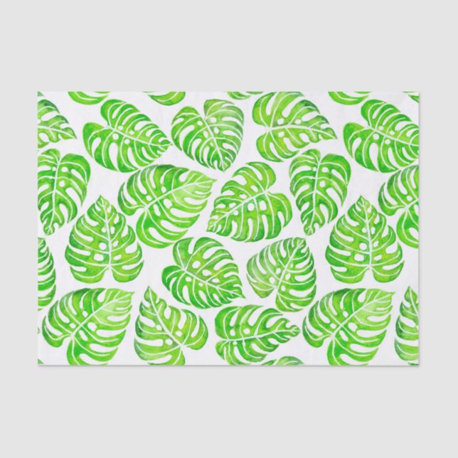 Monstera leaves watercolor tissue paper (Front)