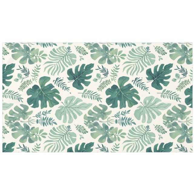 Monstera Mood – Tropical Leaf Pattern Tablecloth (Front (Horizontal))