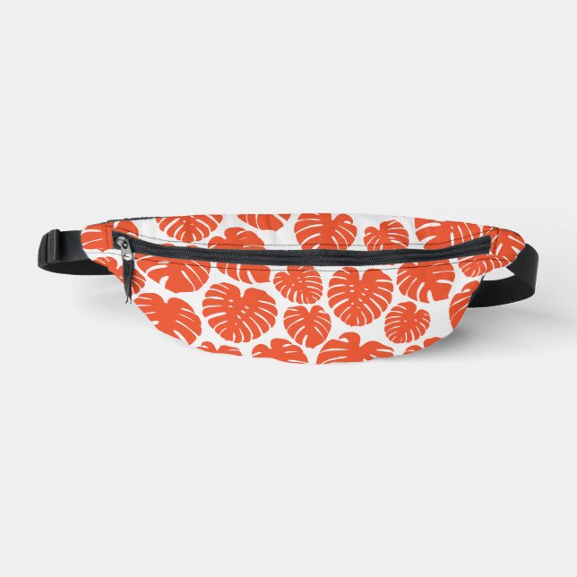 Monstera - Orange and White Fanny Pack (Front)